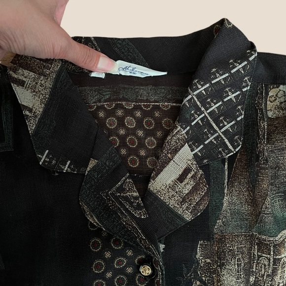 Vintage All Over Print Button Down Shirt - Picture 2 of 2